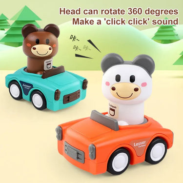 Mini Inertial Press & Go Animal Vintage Car - 1Pc